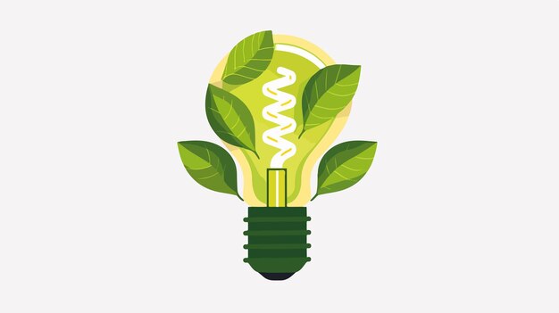 Vector green nature concept bulb vector illustration