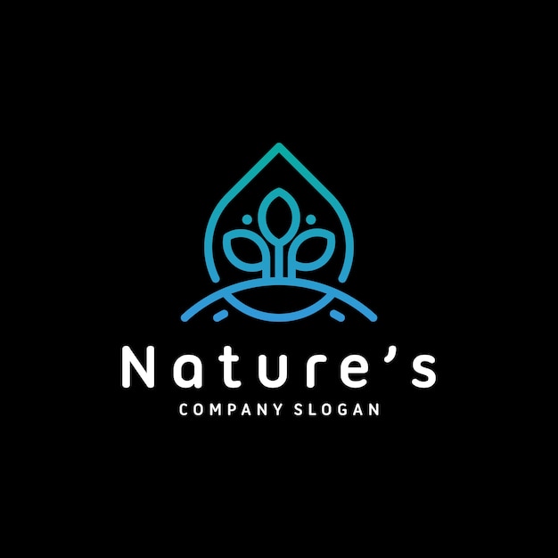 green nature logo template