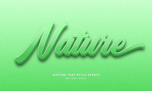 Green nature text style effect vector illustration