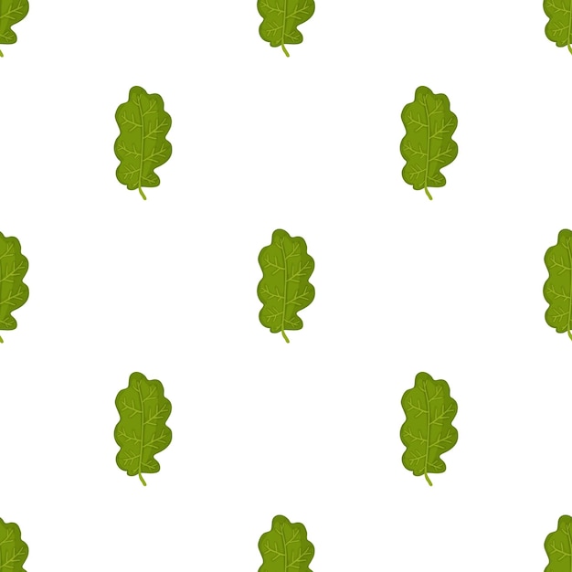 Green oak leaf pattern seamless background texture repeat wallpaper geometric vector