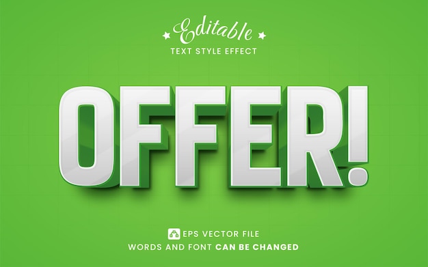 Green Offer Headline Text Effect