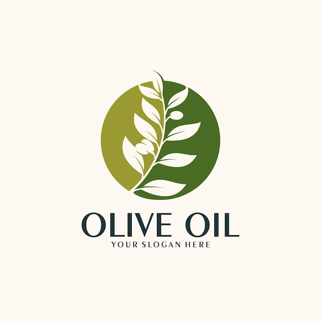 Green olive oil logo template