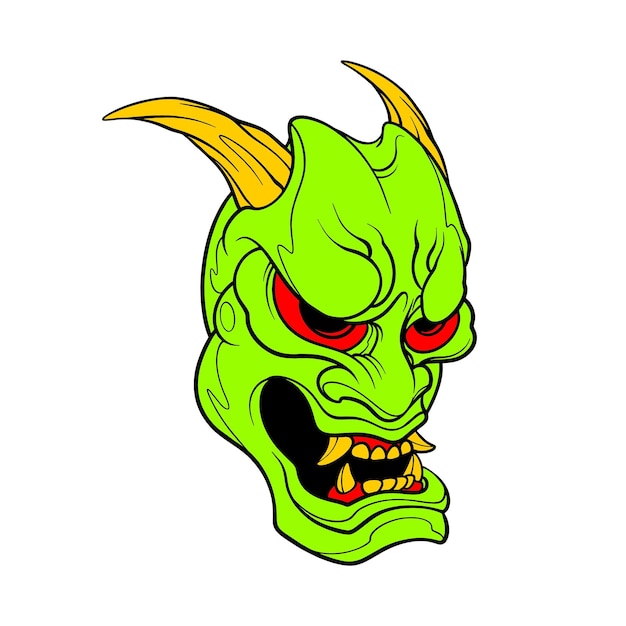 green oni mask