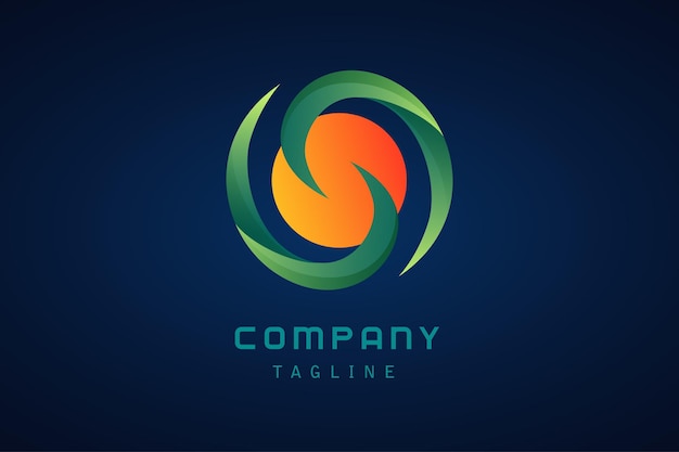 Green orange yellow circle abstract gradient logo company