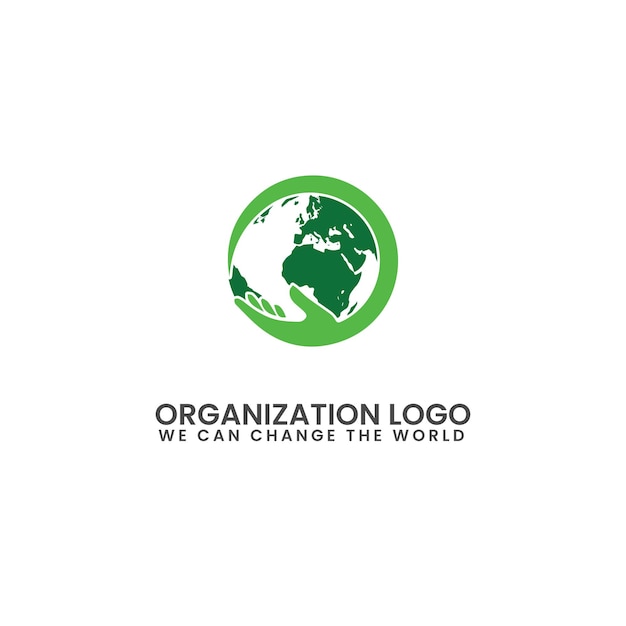 green organization logo design vector template