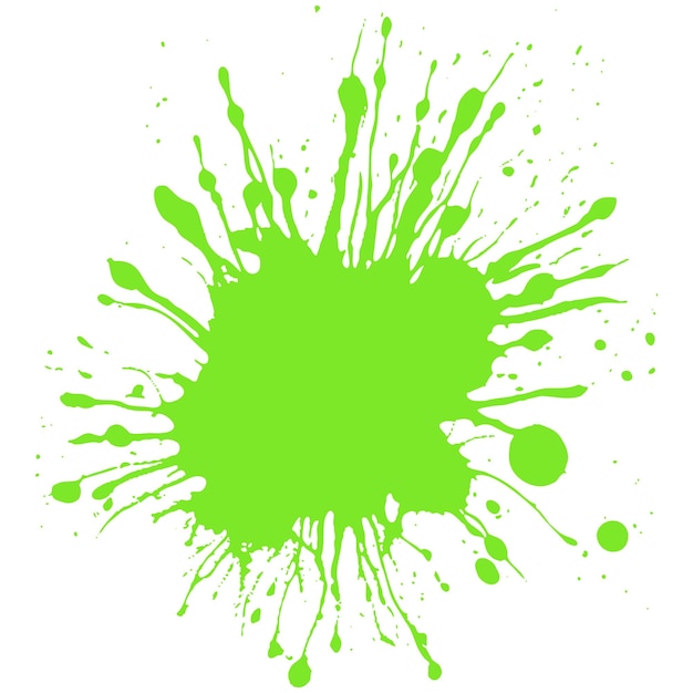 Vector green paint drops and splashes