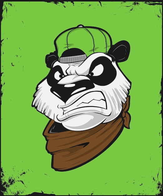 A green panda with a green hat and scarf.