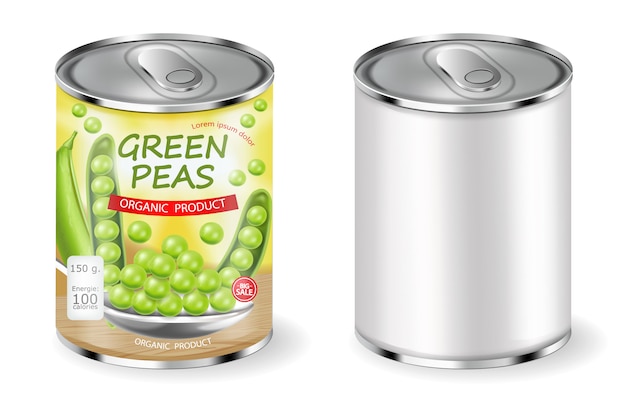 Green peas can package