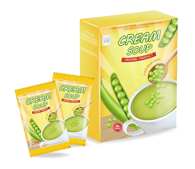 Green peas soup design package