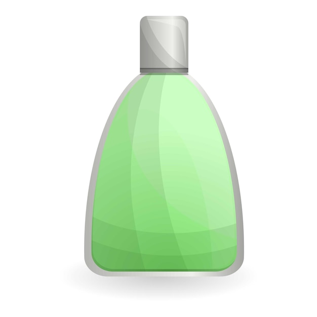 Green perfume bottle icon Cartoon of green perfume bottle vector icon for web design isolated on white background