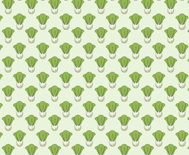 Green Petsai Seamless Pattern Vector