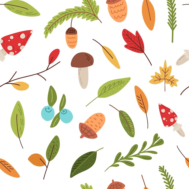 Green pine seamless pattern. Vector illustration on a dark background, flat style.