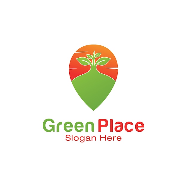 Green Place Logo Design Template