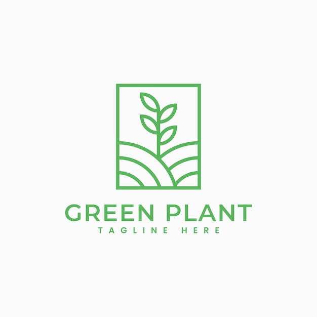 Green Plant logo template vector illustration design Farm Botany Agriculture sign