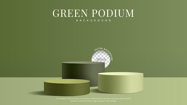 Green podium three steps minimal style Vector illustration