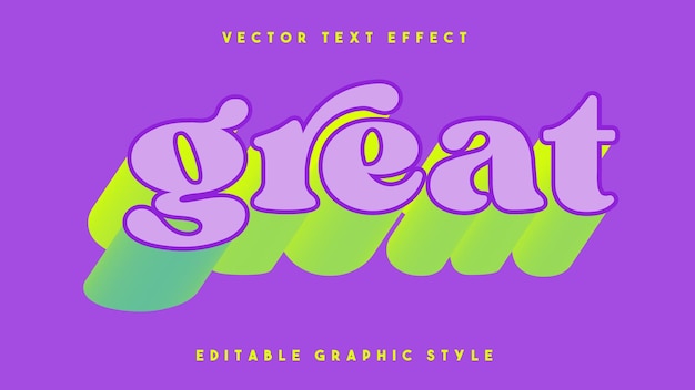 Green and purple 3d EPS vector text effect