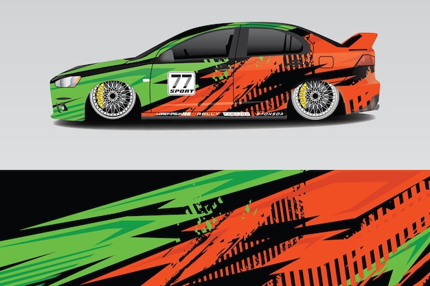 green racing car wrap livery design