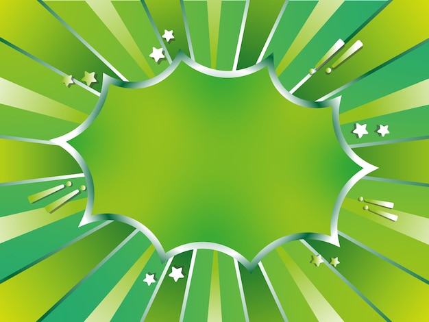 Green radial abstract background with blash splash ornament