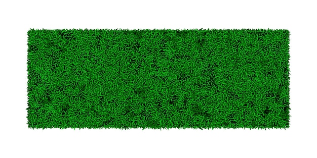 Vector green rectangular astroturf rug with grass texture