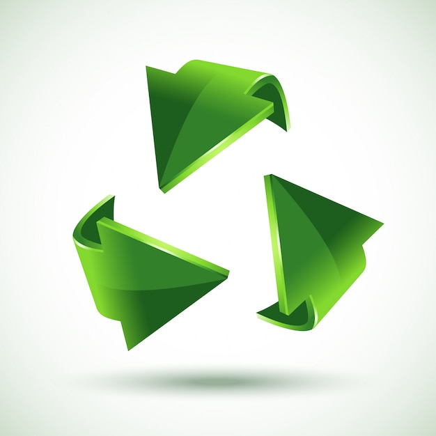 Green recycling arrows,