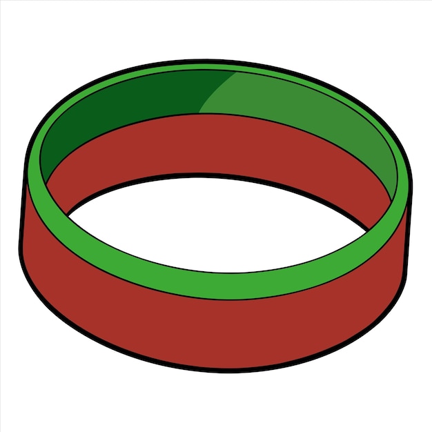 Vector a green and red bracelet with a red border