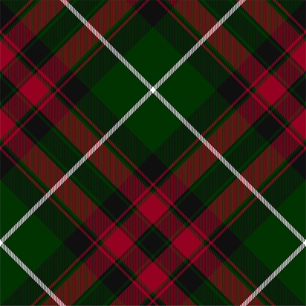 Green red check plaid texture seamless pattern