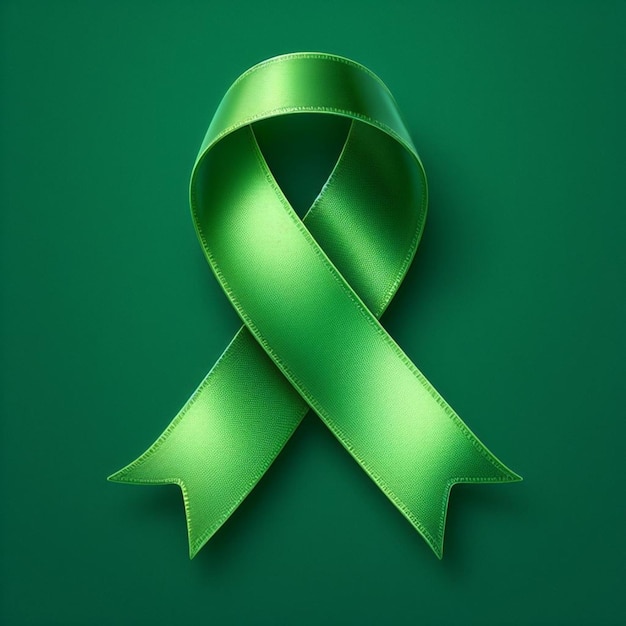 a green ribbon with a green ribbon that says the symbol of the company