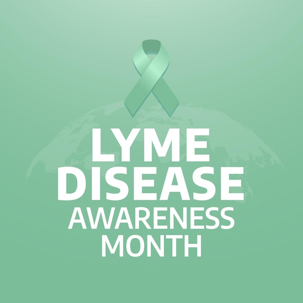 A green ribbon with the words lyme disease on it