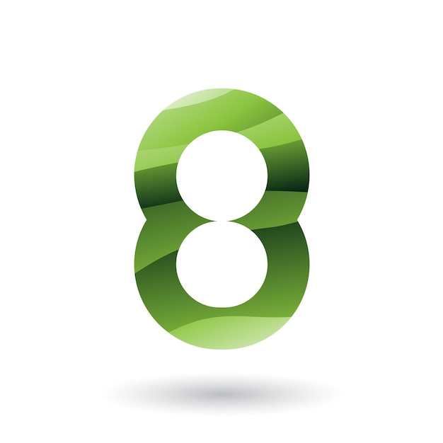 Vector green round icon for number 8 vector illustration