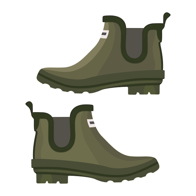 Green rubber boots hunter ankle rain boots