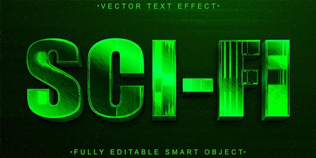 Green Sci_fi Movies Vector Fully Editable Smart Object Text Effect