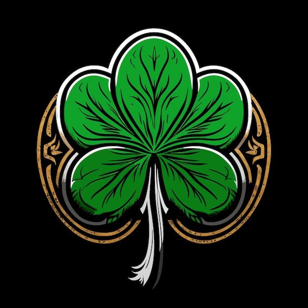 Green shamrock leave icon isolated on white background vector illustration