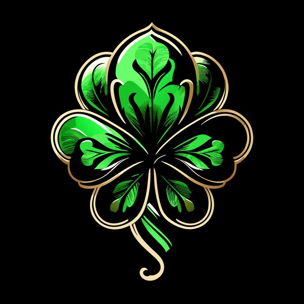 Green shamrock leave icon isolated on white background vector illustration