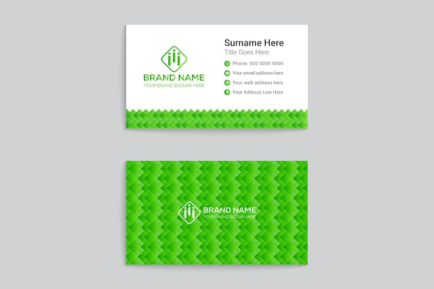 Green shape visit card