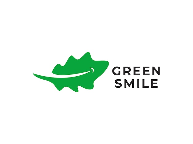 green smile logo design concept