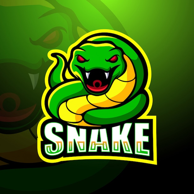 Green snake mascot esport illustration