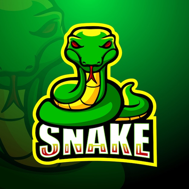 Vector green snake mascot esport illustration