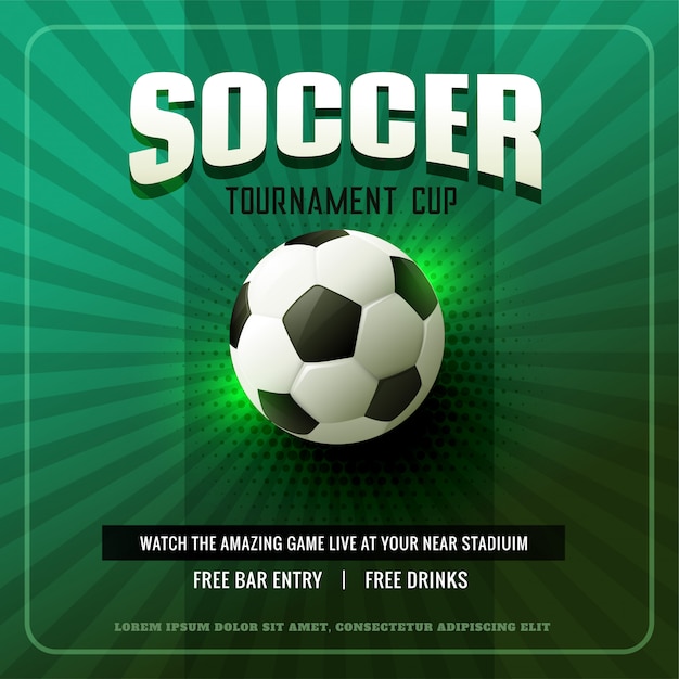 green soccer background flyer design