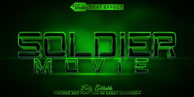 Green Soldier Movie Vector Editable Text Effect Template