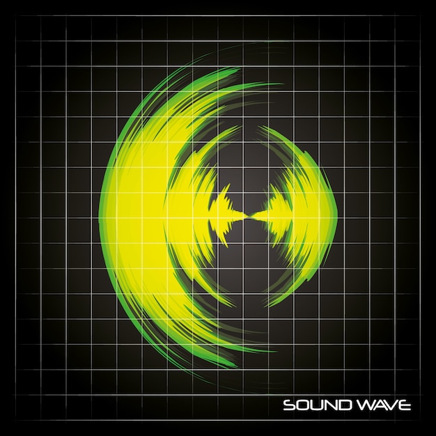 green sound wave in circle shape 