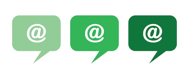 Green speech bubbles with symbol