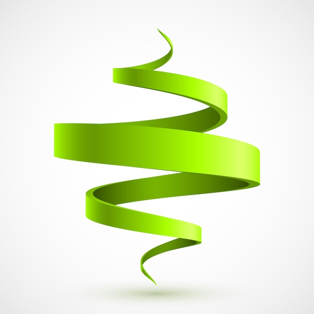 Vector green spiral 3d