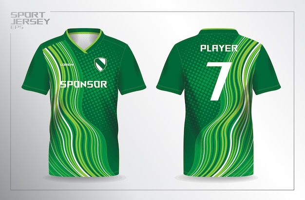 green sport jersey for football and soccer shirt template