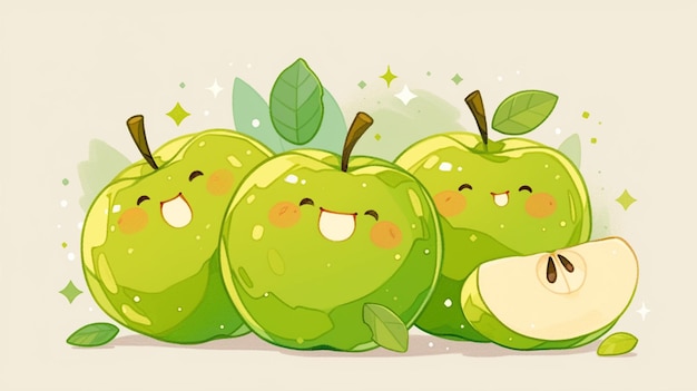 Green Star Apples with Unique Star Pattern Inside