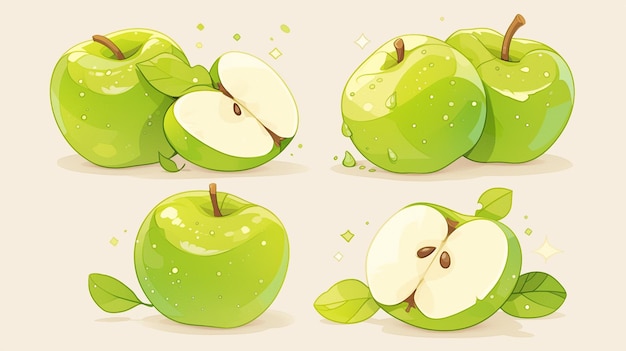 Green Star Apples with Unique Star Pattern Inside