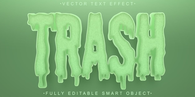 Vector green stinky trash vector fully editable smart object text effect