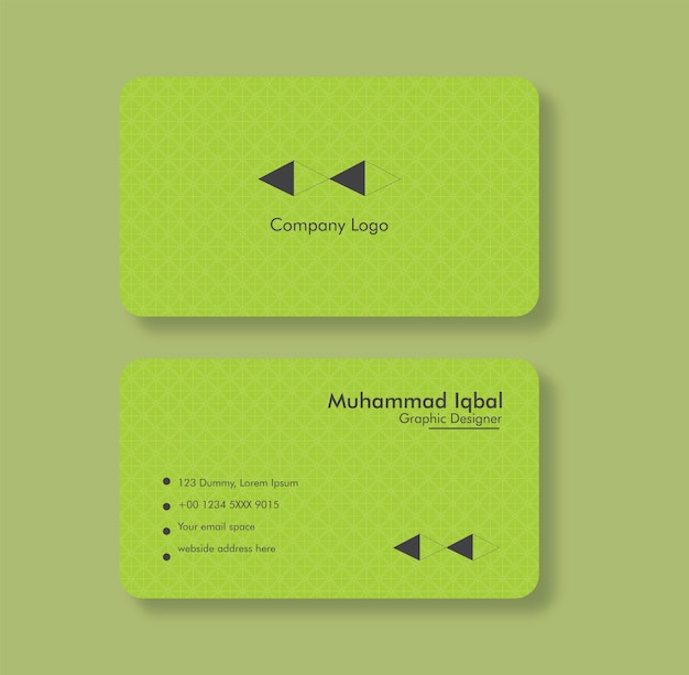 Green style modern business card template