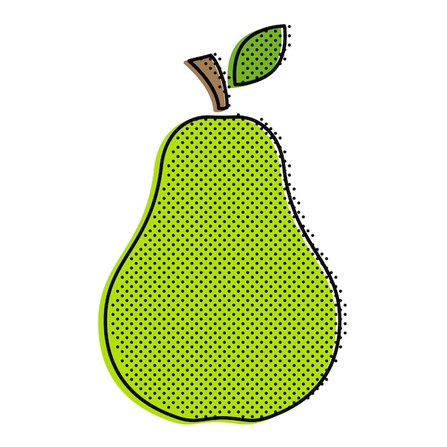 Green stylized pear