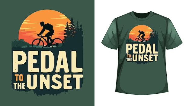 a green t shirt with the word pedal to the unset on it