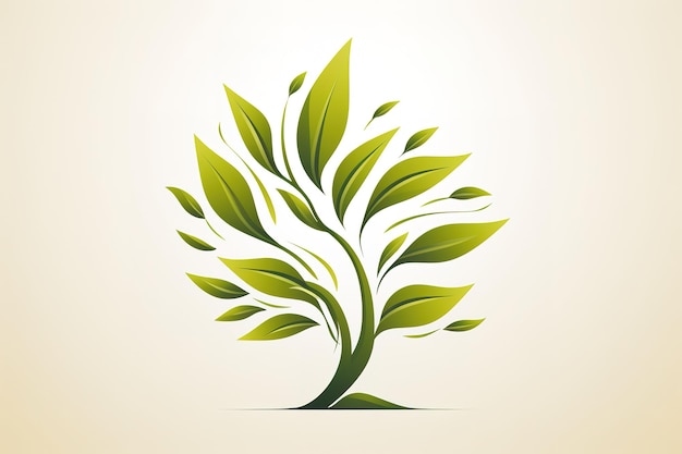 Green tea leaves bud vector isolated illustration